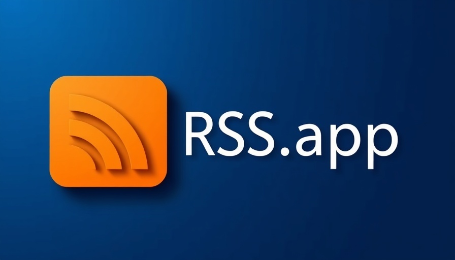 Modern RSS app logo on blue background for executives