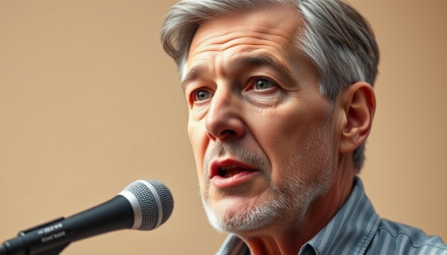 Middle-aged man discussing worst foods for your skin in a studio setting.
