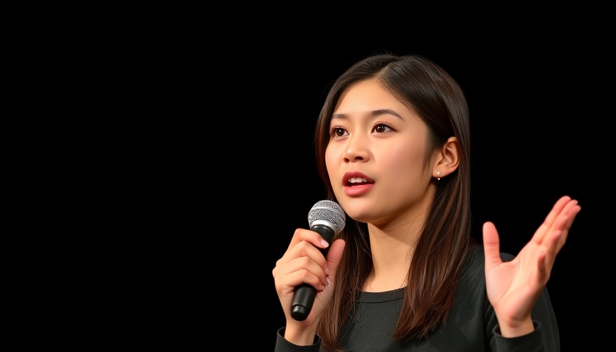 Young woman speaking passionately about quick exercise for depression treatment.