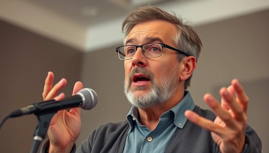 Middle-aged man speaking passionately, highlighting the rise of wellness hotels.