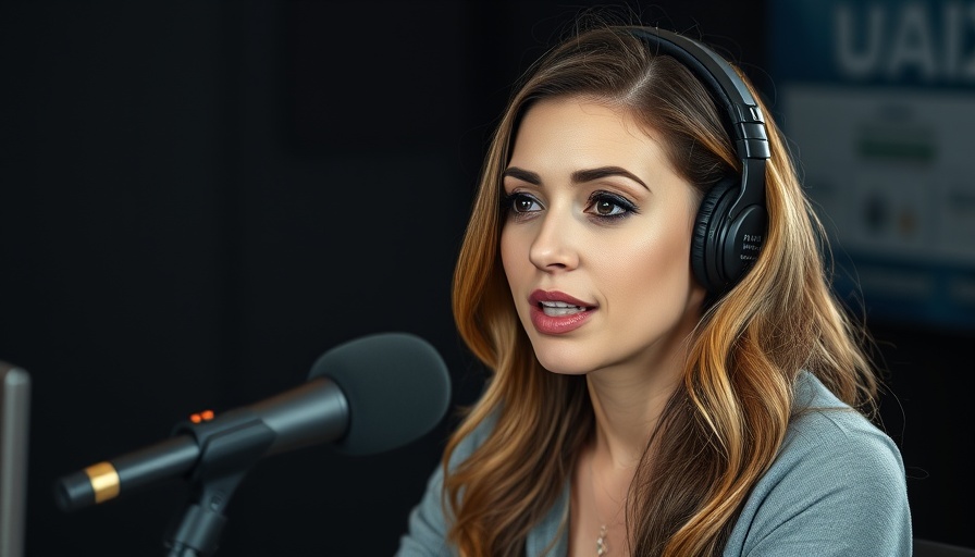 Woman discusses microplastics and water filtration in a podcast.