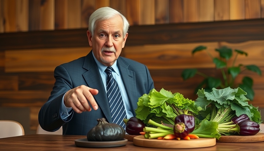 Elderly man discusses hidden dangers of nightshades with vegetables.