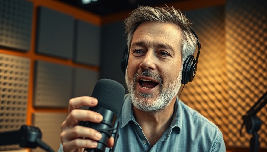 Middle-aged man discusses toxins and Alzheimer's disease on podcast.