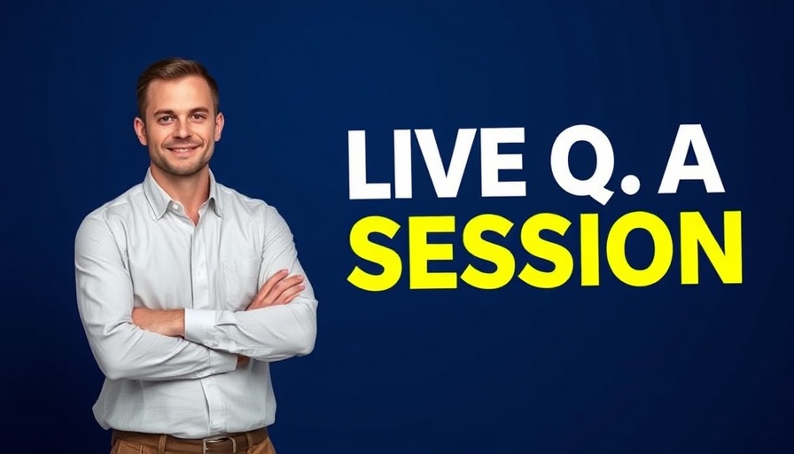 Promotional image for live Q&A session with confident man.