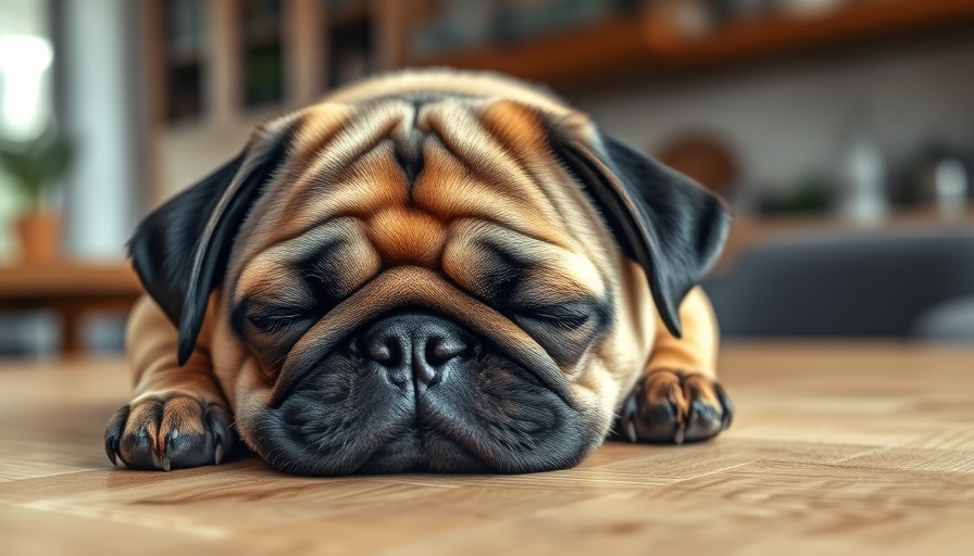 Sleeping pug on a table highlighting animal sleep habits.