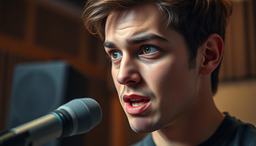 Focused man discussing autoimmunity in a studio setting