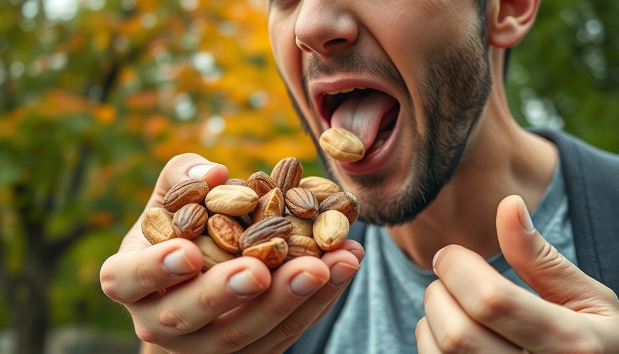 Foods That Won't Break Your Fast: Man eating nuts to stay in ketosis.