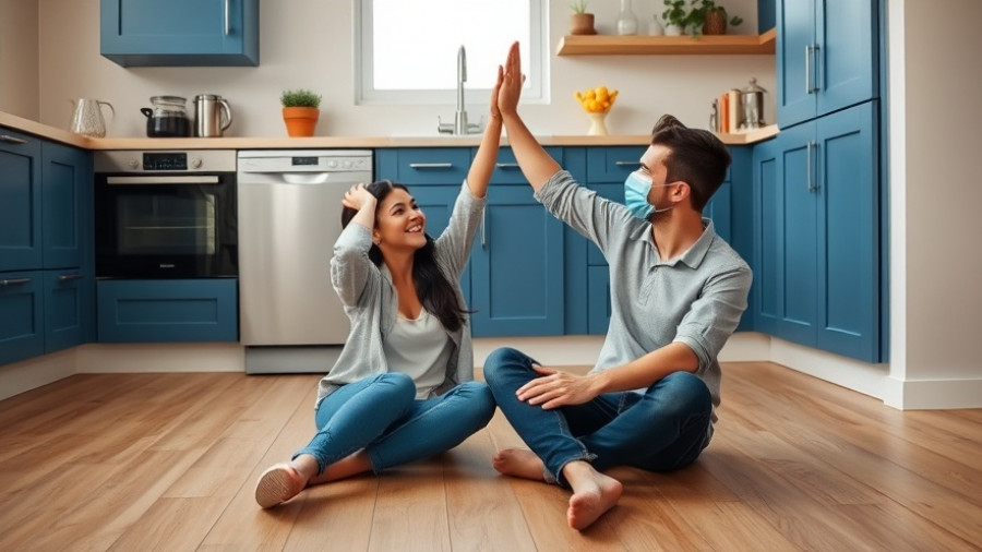 Happy couple emotionally connect with your partner in kitchen.