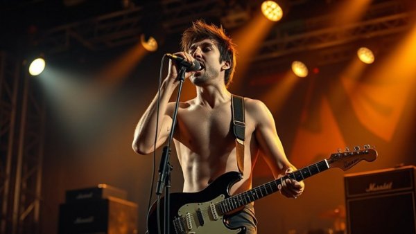 Yungblud passionately performs on stage showcasing emotional safety in music.