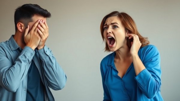 Frustrated couple indoors: Why Is My Wife Yelling?