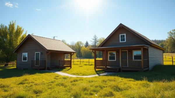 Tiny home lifestyle in a peaceful rural setting.