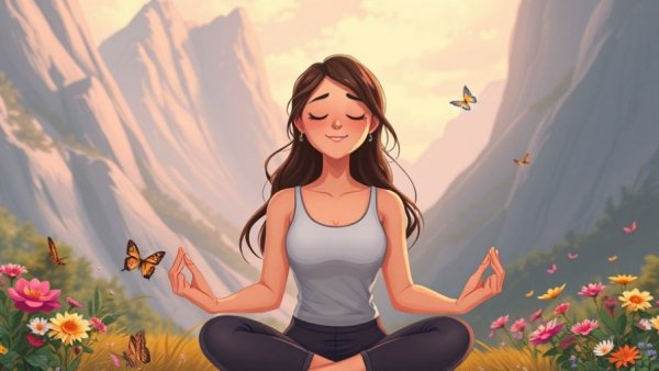 Serene meditation scene illustrating breathwork in addiction recovery outdoors