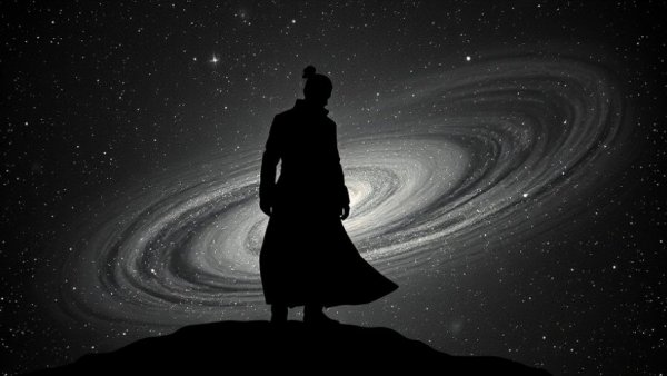Silhouette of figure surrounded by cosmic patterns for 2026 Horoscope Insights.