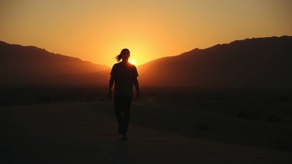 Silhouetted person walking at sunset in a desert, Weekly Horoscope February 22-28, 2026.