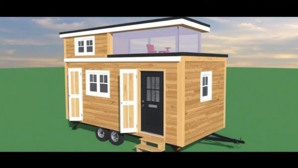 28ft x 10ft Tiny House With Standup Lofts and Accordion Doors