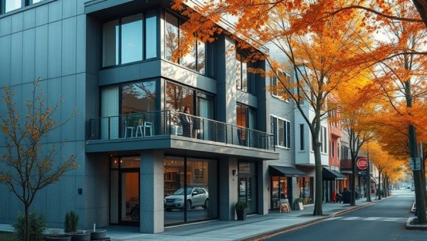 Ideabox Live Work Model building on a sunny street.