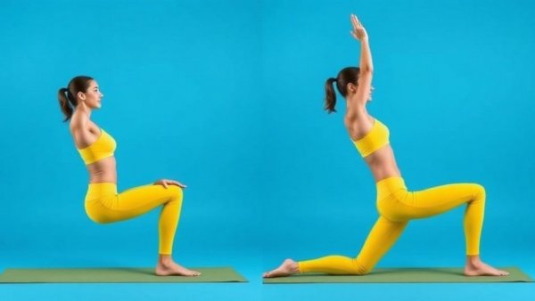 Chair Pose alignment improvements displayed in four stages