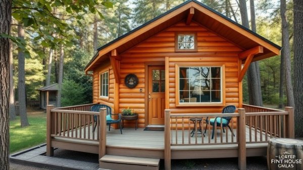 Charming tiny home showcasing the benefits of tiny homes in nature.