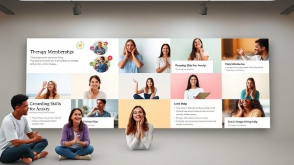 Therapy membership overview with mental health course highlights.
