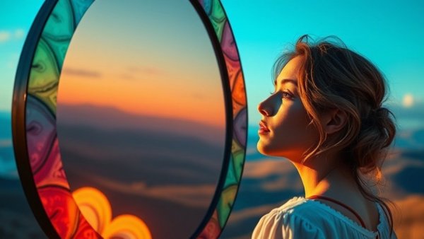 Healing journey military emotional wellness art with colorful reflection.