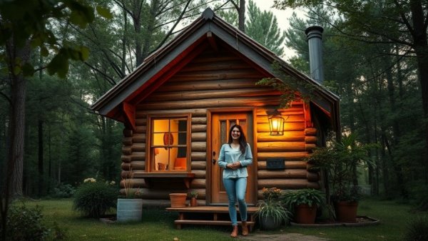 Charming rustic tiny home option amidst lush trees