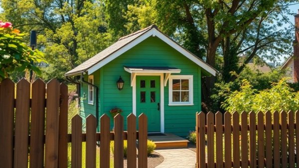 Charming tiny house in a lush garden, tiny house movement
