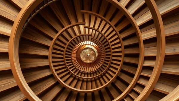 Intricate spiral staircase embodying mindful living concepts