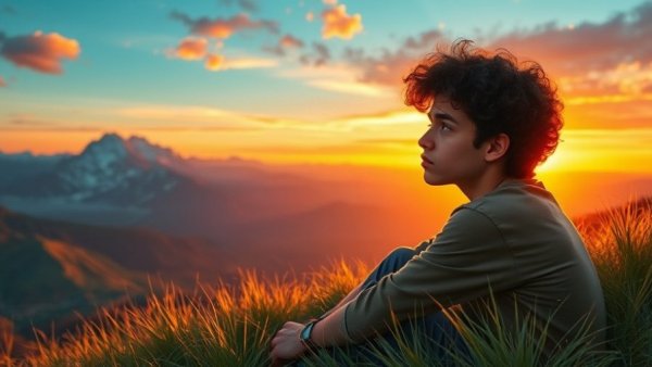 Chronic illness changed my life: Young man reflecting at sunset.