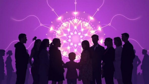 Conceptual art of connected people symbolizing emotional wellness.