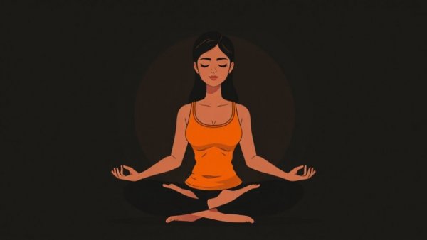 Serene meditating woman in silhouette, emphasizing emotional wellness.