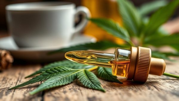 CBD oil dropper on wooden table with leaves, Choosing the Right CBD Product for Military Lifestyle