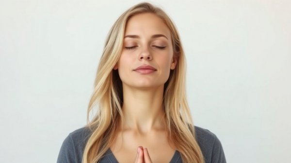 Young woman practicing pranayama for calmness