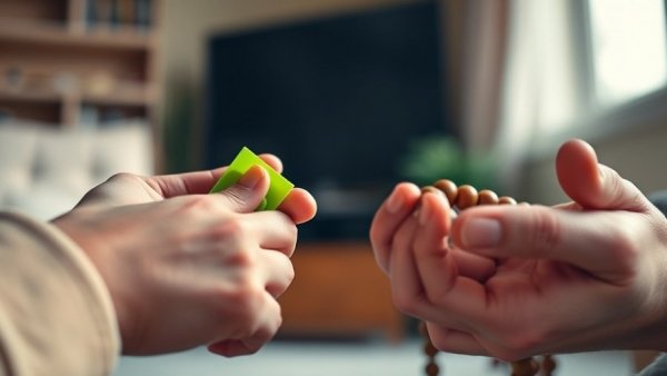 Close-up of hands with fidget toys for managing stress