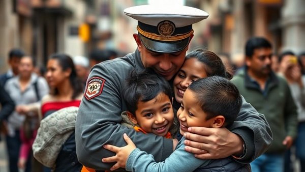 Military family reunion highlighting military spouse careers