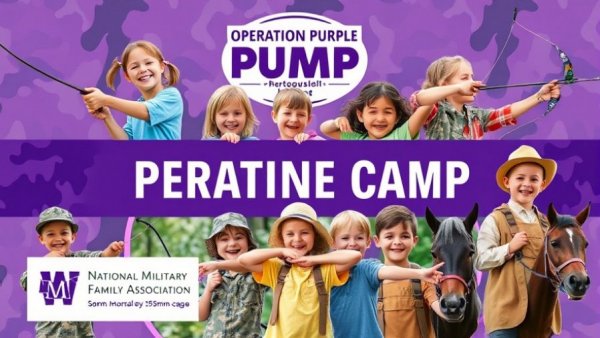 Operation Purple Camp collage showcasing activities for military kids.