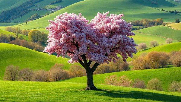 Heart-shaped tree in bloom symbolizing benefits of self-compassion