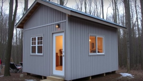 He Built a 10×16 Off-Grid Cabin in the Woods Before Winter Hit