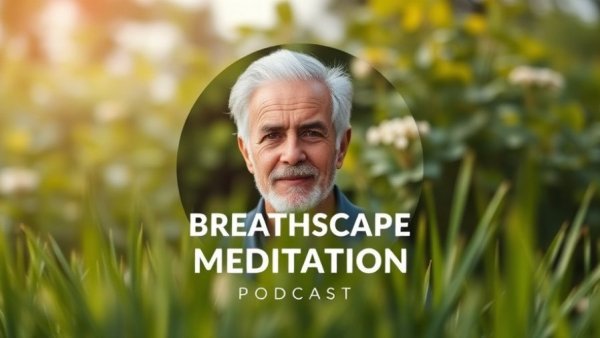 Mindful meditation podcast cover promoting stress management after deployment.