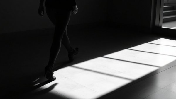 Artistic shadow on the floor, embodying mindful living.