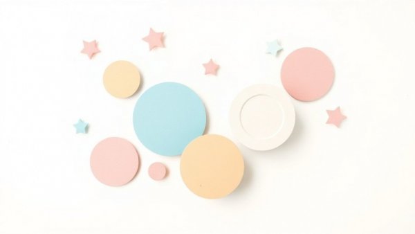Abstract geometric design, pastel shapes, minimalistic art