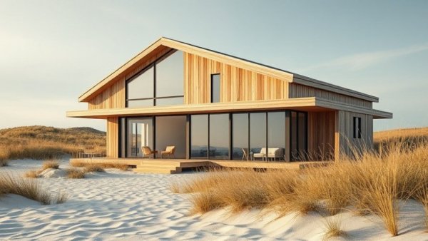 Eco-friendly house using sustainable building material.