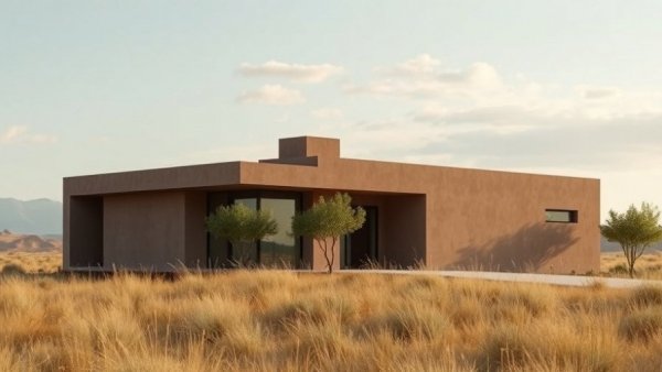 Earth design living: minimalist house in a natural setting