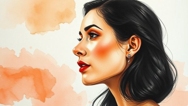 Artistic watercolor portrait capturing emotional wellness