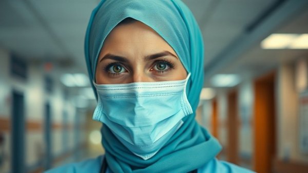 Healthcare professional in mask, representing military spouse careers.