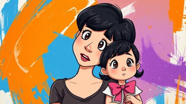 Thoughtful mother and daughter in colorful setting, Parenting in Military Families