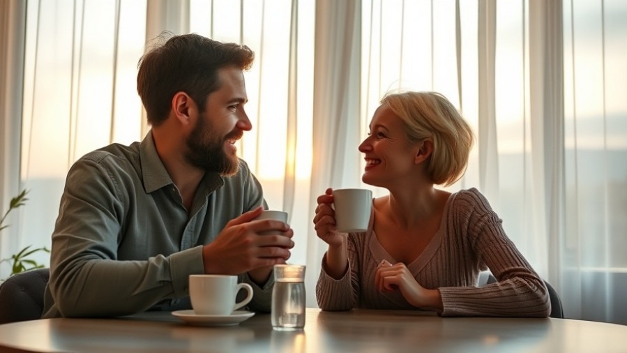 Couple enjoying coffee, showcasing resilience in hard times and military family support.