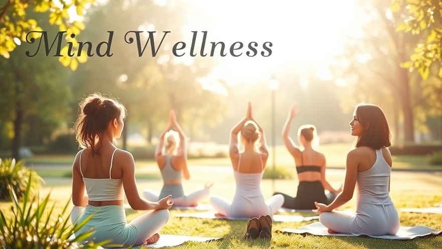 Serene yoga session for mental wellness during menopause in a sunlit park.