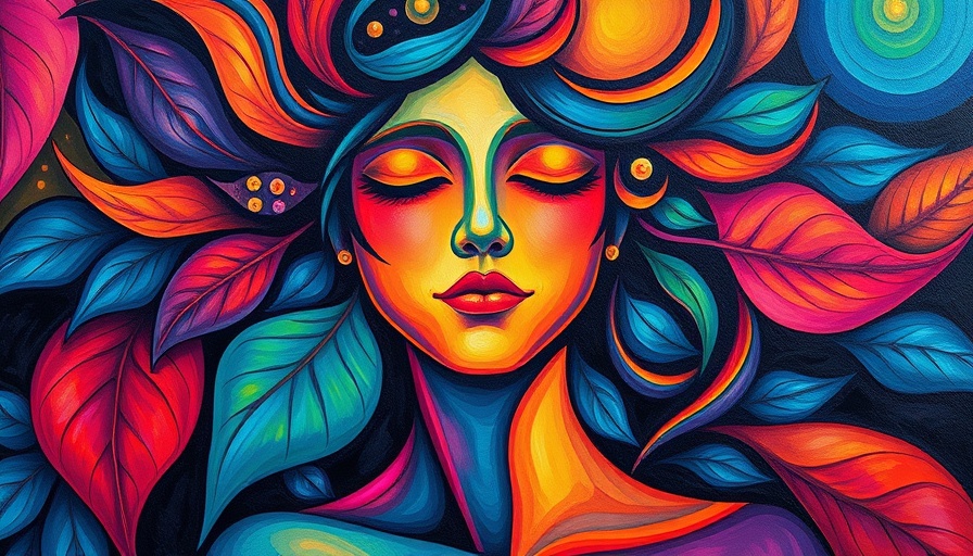Abstract art of introspective figure promoting emotional wellness
