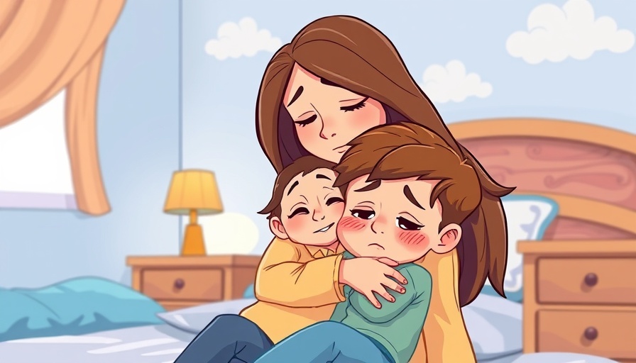 Mindful parenting for emotional wellness, mother comforting son.