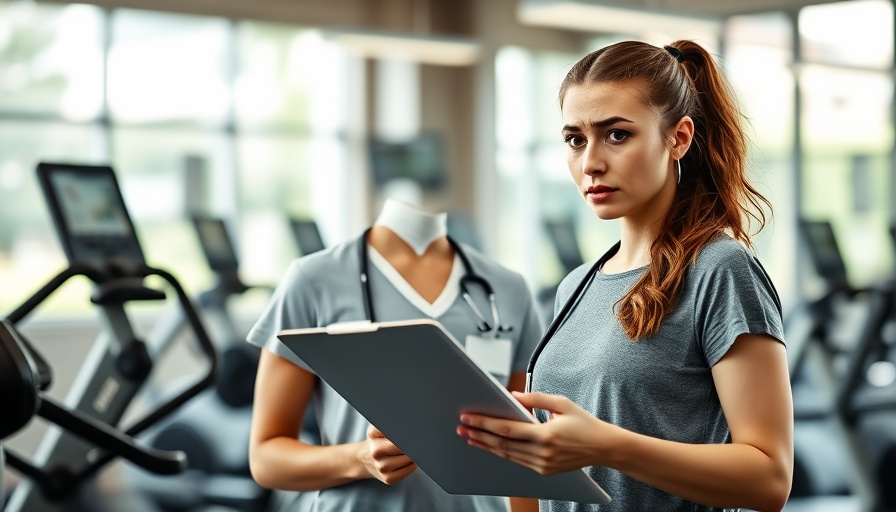 Confused health coach examining gym equipment, mistakes health coaches make.